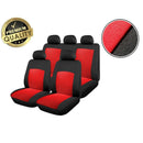 Пълен комплект авто тапицерия калъфи за седалки за Dacia Logan I 2004-2012 Dacia Logan II 2012 + червено-черно - Avtozona