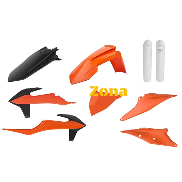Пълен пластмасов Enduro кит Polisport за KTM EXC/ EXC-F/XC-W/ XCF-W-2020-21 Orange/Black/White - Avtozona