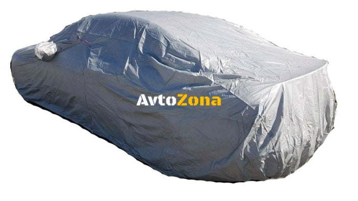 Покривало за кола ватирано отвътре с цип за шофьорската врата и джобове за огледала - размер M - Avtozona