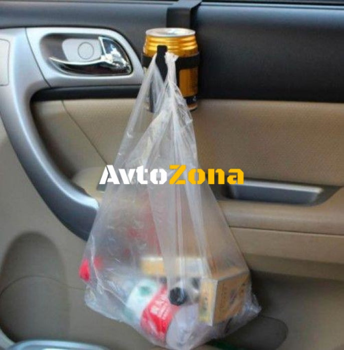 Поставка за чаши - за врата с отварячка за бутилки - черна - Avtozona