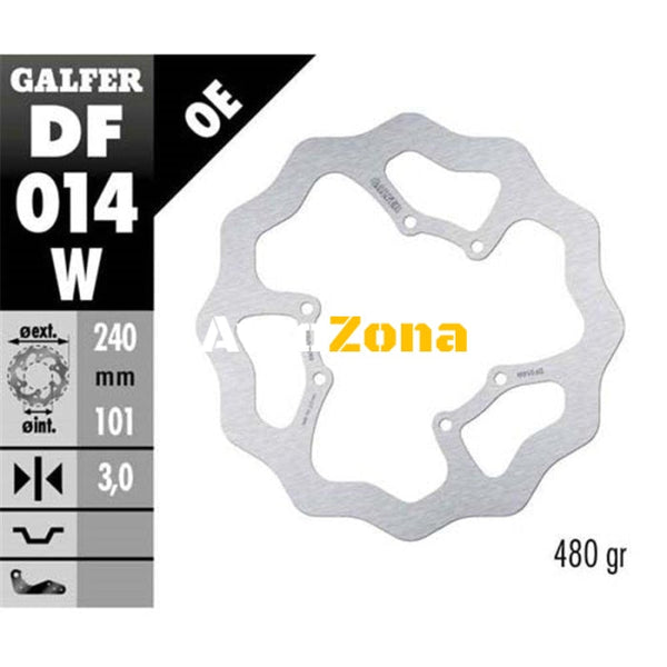 Преден спирачен диск Galfer WAVE FIXED 240x3mm DF014W - Avtozona