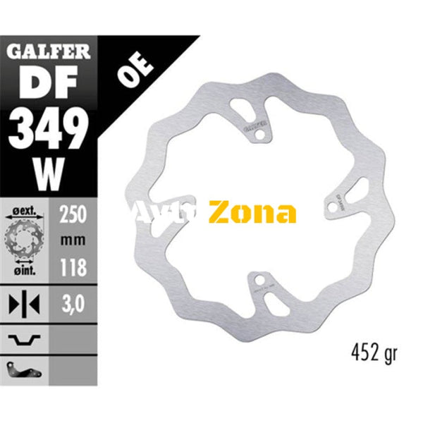 Преден спирачен диск Galfer WAVE FIXED 250x3mm DF349W - Avtozona