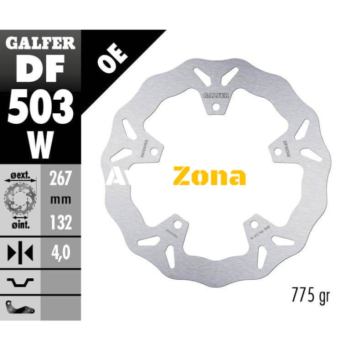 Преден спирачен диск Galfer WAVE FIXED 267x4mm DF503W - Avtozona