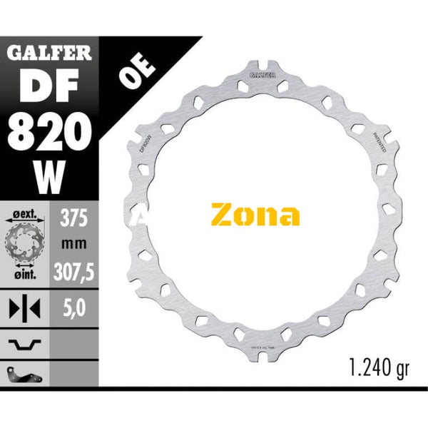Преден спирачен диск Galfer WAVE FIXED 375x5mm DF820W - Avtozona