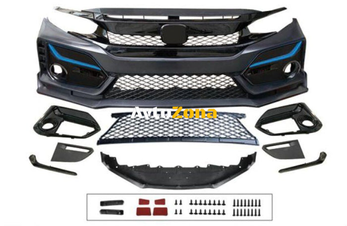 ПРЕДНА БРОНЯ ЗА HONDA CIVIC (2016-2021) - TYPE-R ДИЗАЙН - Avtozona