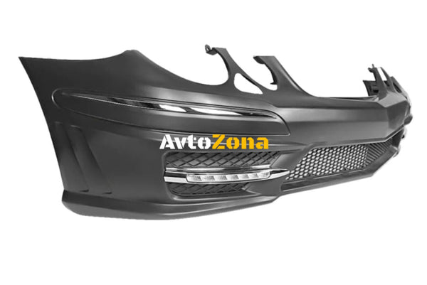 Предна броня за Mercedes W211 E-Class (2006-2009) - AMG Design с LED светлини - Avtozona