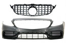 Предна броня с Хромирана решетка за Mercedes C-Class W205 (2014-2018) C63 Design - Avtozona