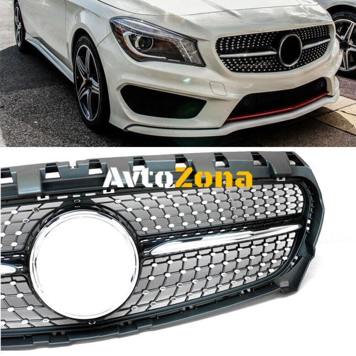 Предна решетка за Mercedes Benz CLA C117 X117 W117 (2013-2016) - Diamond Style - Avtozona