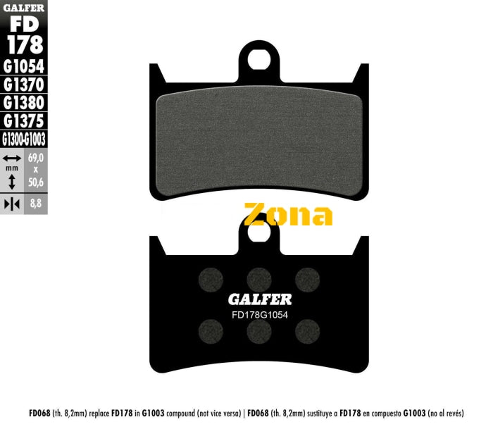 Предни мото накладки Galfer SEMI METAL FD178G1054 - Avtozona