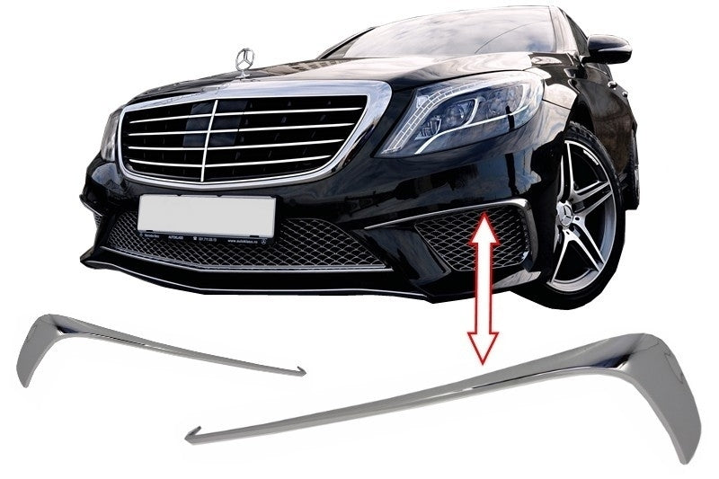 Предни сплитери за предна броня за Mercedes W222 S-Class с дизайн S65 (2013 + ) Chrome Edition - Avtozona