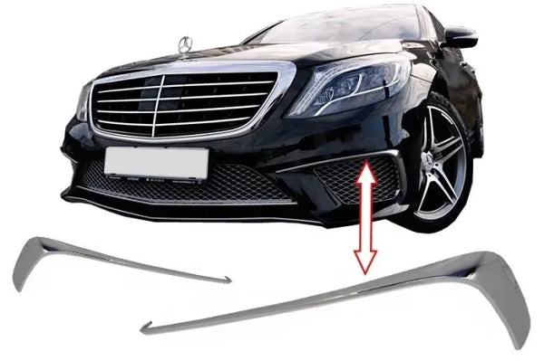 Предни сплитери за предна броня за Mercedes W222 S-Class с дизайн S65 (2013+) Chrome Edition - Avtozona
