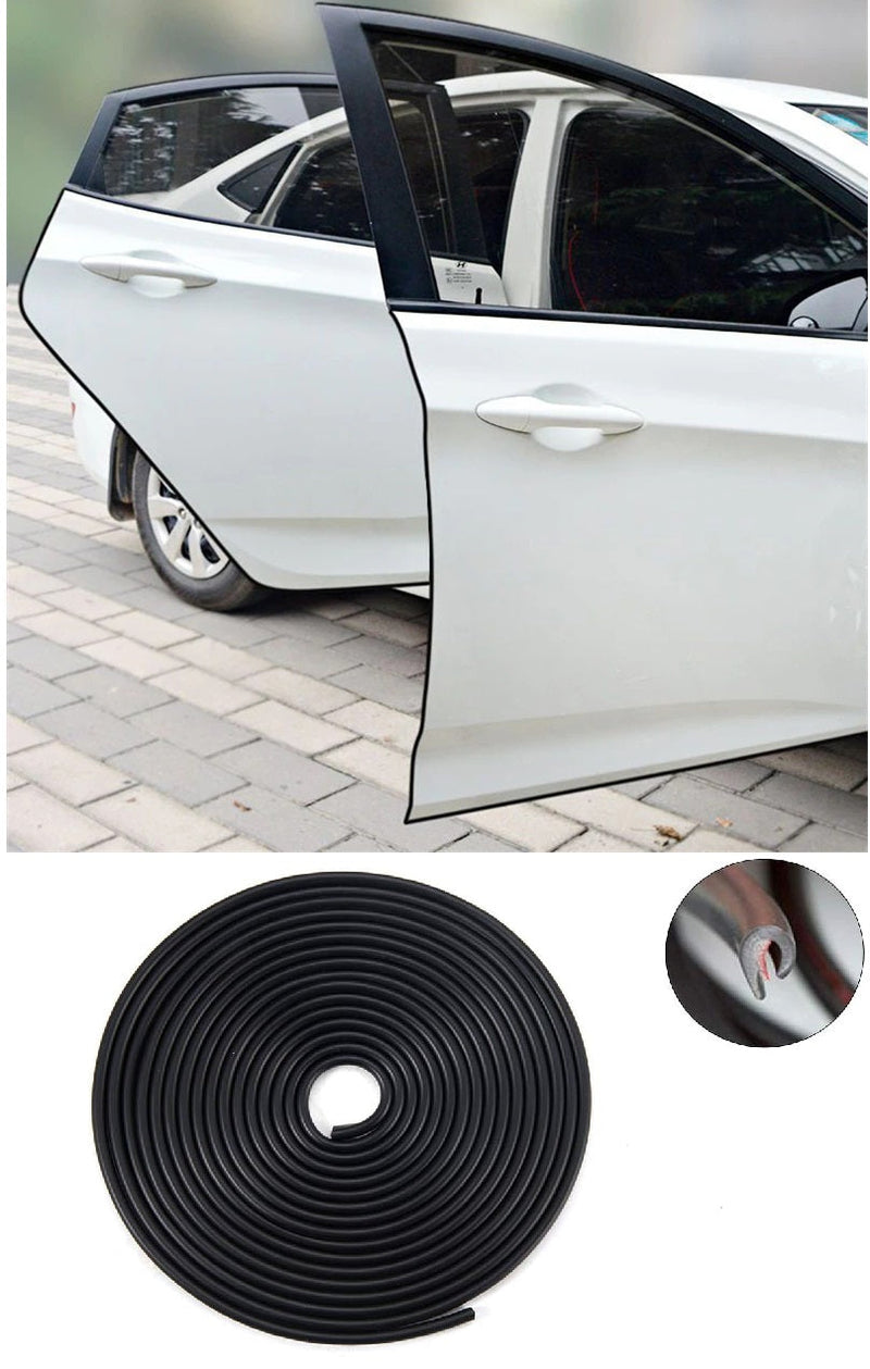 Предпазна декоративна лайсна протектор за врата врати авто ръбове черна - Avtozona