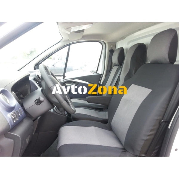 Премиум / лукс калъфи тапицерия за предни седалки за Opel Vivaro 2014 + / Renault Traffic сиви - Avtozona