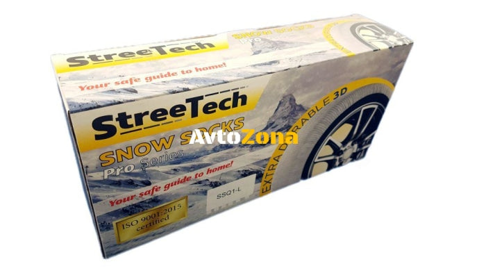 Текстилни вериги за сняг Streetech Pro Series - бял цвят - размер L - 2бр. - Avtozona