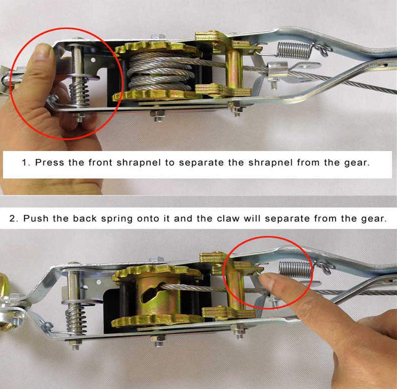 Ръчна лебедка-скрипец със стоманено въже товароподемност - 4 тона - Avtozona