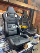Черни спортни седалки с червен шев 2бр. в к-т - Avtozona