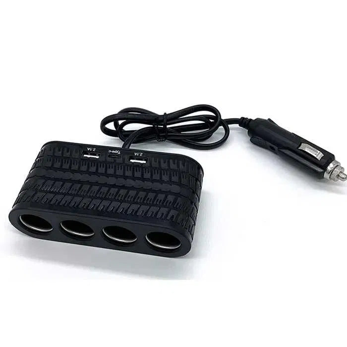 Разклонител за запалка с 4 гнезда 2 USB порта и 1 Type-C порт - Avtozona