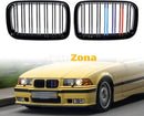 Решетки за BMW E36 (1991-1996) - двойни ребра с M-цветове - Avtozona