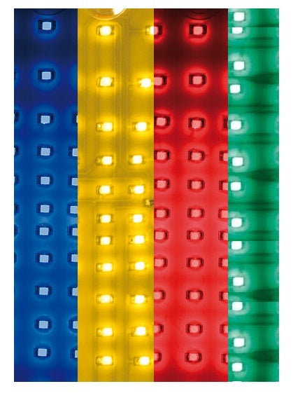 Сетодиоден светещ кръст многоцветн RGB 84 LED ЛЕД 12V -24V 245 x 200 mm - Avtozona