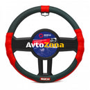 Кожен калъф за волан Sparco – черно с червено 38 см - Avtozona