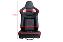 Спортни седалки – Черни с червен шев 2бр. в к-т - Avtozona