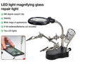 Стойка за поялник с LED лупа и щипки за лесно запояване - Avtozona