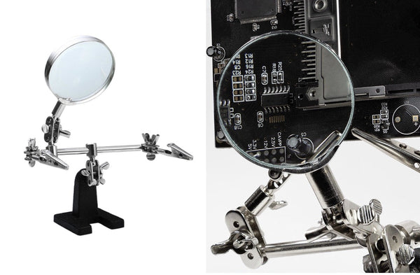 Стойка за запояване с лупа и щипки - Avtozona