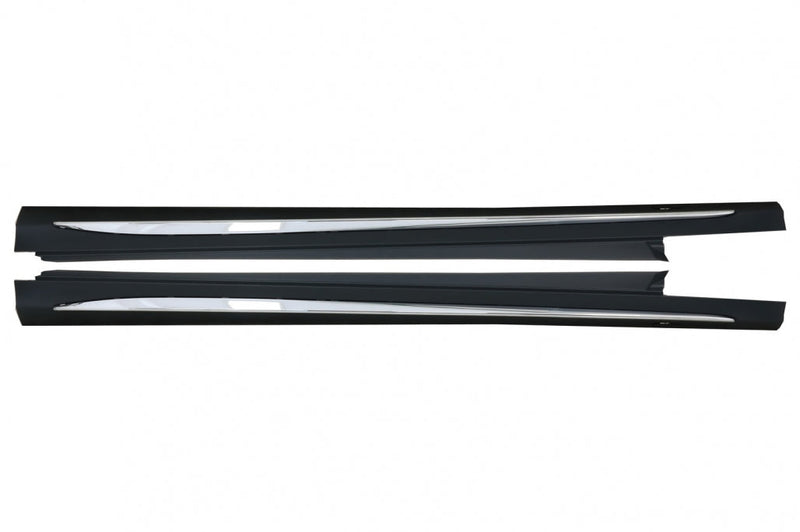 Странични прагове за Mercedes C-Class W205 S205 (2014-2020) с дизайн C63 и хромирани орнаменти - Avtozona