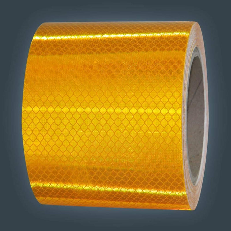 Светлоотразителна рефлекторна самозалепваща се лента фолио с висока фотометрична мощност 5 m x 5 cm жълта златна - Avtozona