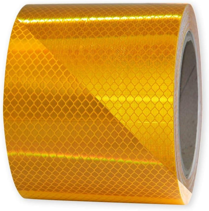 Светлоотразителна рефлекторна самозалепваща се лента фолио с висока фотометрична мощност 5 m x 5 cm жълта златна - Avtozona