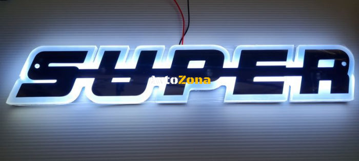 Светодиоден LED ЛЕД Надпис табела SUPER 24V бяла светлина 40 x 7cm - Avtozona