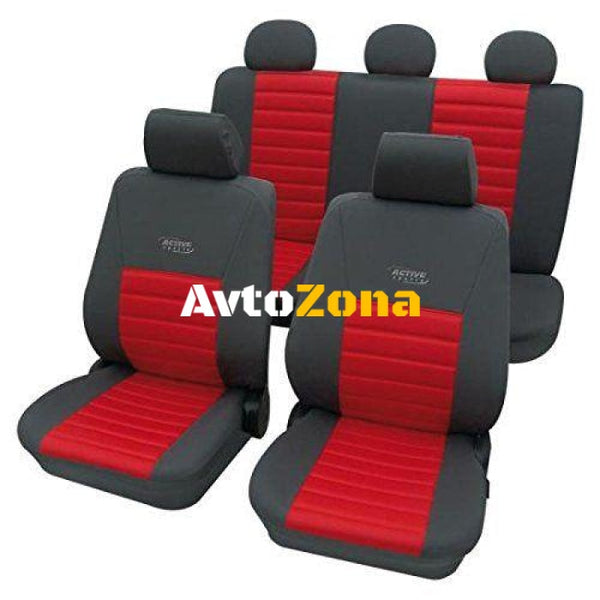 Тапицерии за седалки Petex ’Active Sports’ - Червено-сив цвят - Avtozona