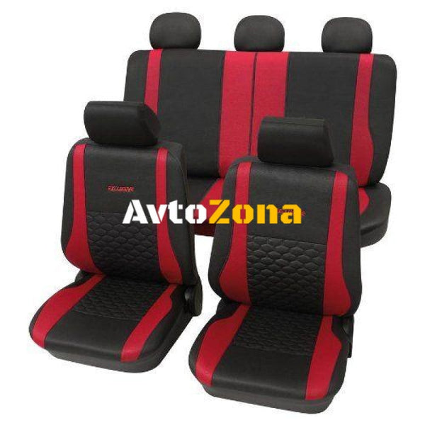 Тапицерии за седалки Petex ’Exclusive’ - Червен цвят - Avtozona