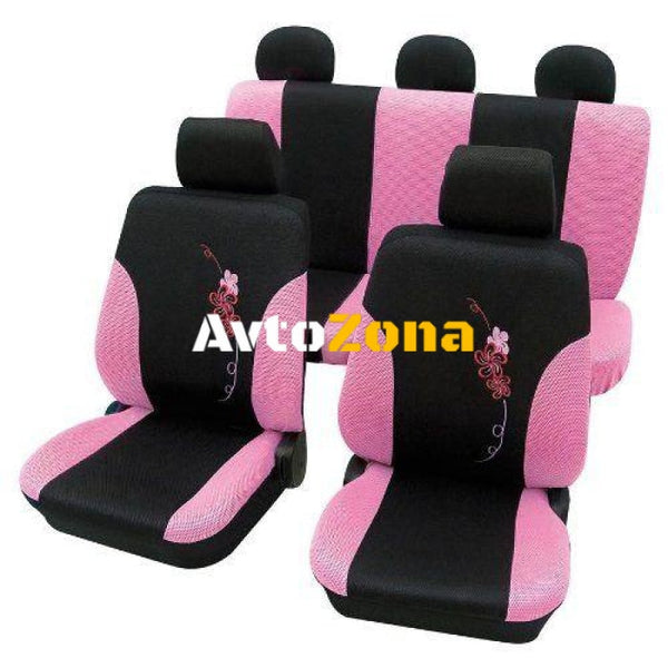 Тапицерии за седалки Petex ’Flower’ - Розов цвят - Avtozona
