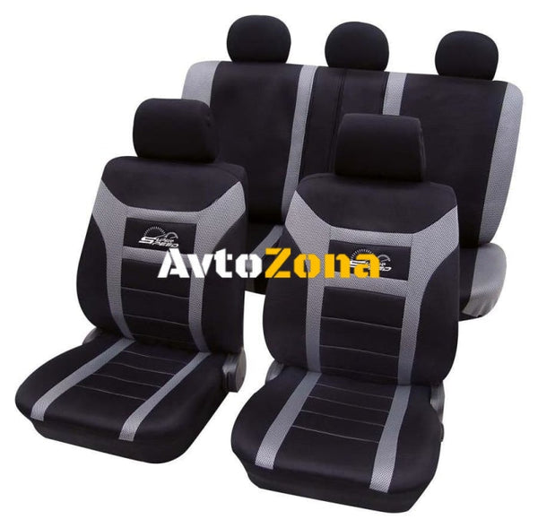 Тапицерии за седалки Petex ’Super Speed’ - Черно-сив цвят - Avtozona