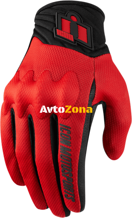 Текстилни мото ръкавици ICON ANTHEM 2 - RED - Avtozona