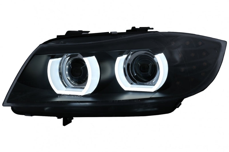 Тунинг 3D Angel Eyes LED Фарове за BMW 3 Series E90 E91 LCI with AFS (2008-2011) - Avtozona