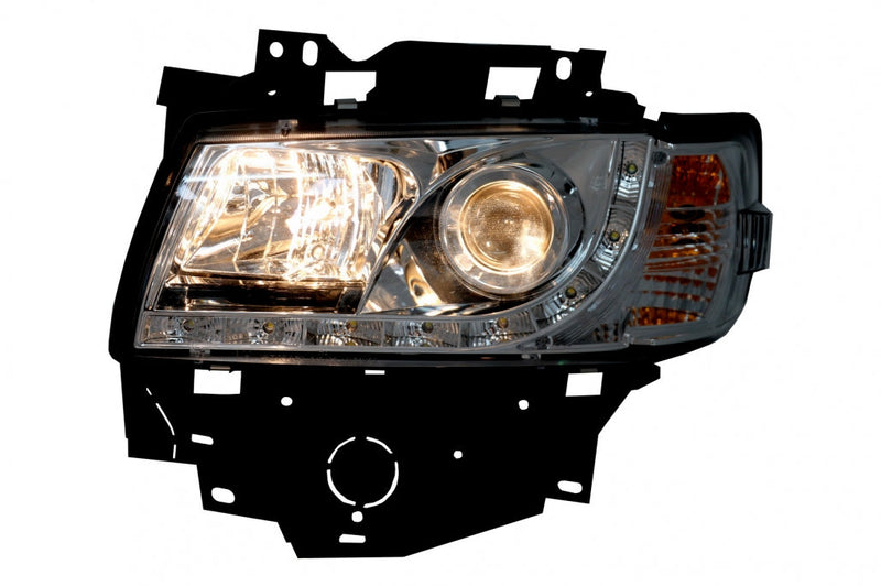 Тунинг LED DRL Chrome Фарове за VW T4 Transporter Long Nose (1996-2003) - Avtozona