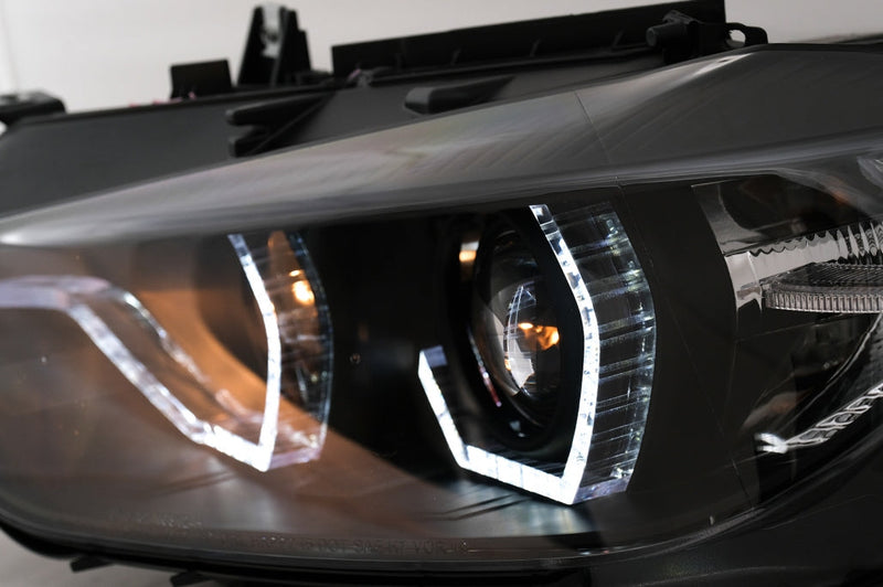 Тунинг LED Angel Eyes Фарове за BMW 3 Series F30 F31 LCI Sedan Touring (2015-2019) - Avtozona