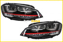 Тунинг решетка с фарове за VW Golf 7 VII (2012-2017) червени R20 GTI Look - Avtozona