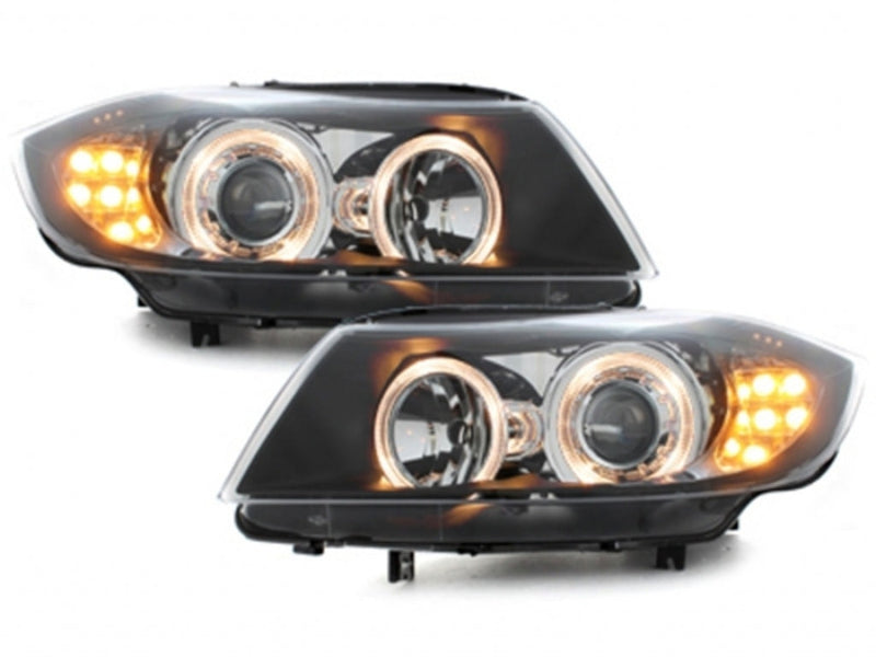 Тунинг Angel Eyes LED Фарове за BMW 3 Series E90 Sedan E91 Touring (03.2005-08.2008) - Avtozona