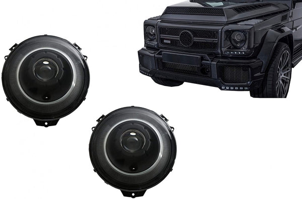 Тунинг Bi-Xenon OEM Фарове за Look Mercedes G-Class W463 (2005-2017) Black - Avtozona