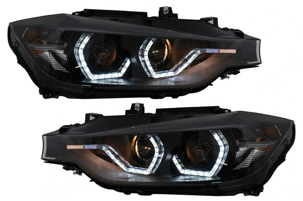 Тунинг LED Angel Eyes Фарове за BMW 3 Series F30 F31 LCI Sedan Touring (2015-2019) - Avtozona