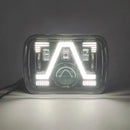 Универсалeн 5x7 инча ЛЕД LED фар лампа халоген 12V-24V къси/дълги с DRL дневни светлини мигач бяло-жълто 4800lm за АТВ джип камион трактор