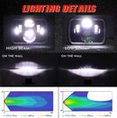Универсален 60W ЛЕД LED фар лампа халоген 12V-24V къси/дълги с DRL дневни светлини мигач бяло-жълто 20 x 14cm за АТВ джип мотоциклет камион
