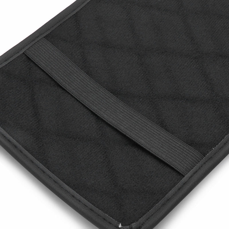 Универсален кожен калъф подложка за подлакътник на автомобил 29 cm x 17 cm черно с бял шев - Avtozona
