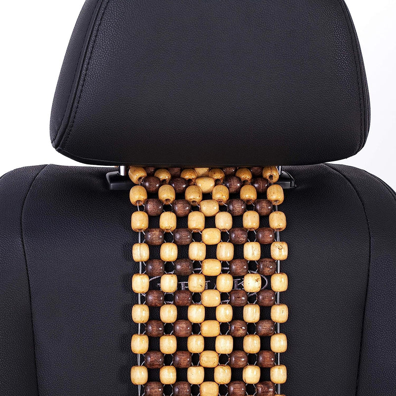 Универсален масажор масажна подложка за автомобилна седалка с дървени топчета бежово кафяво - Avtozona