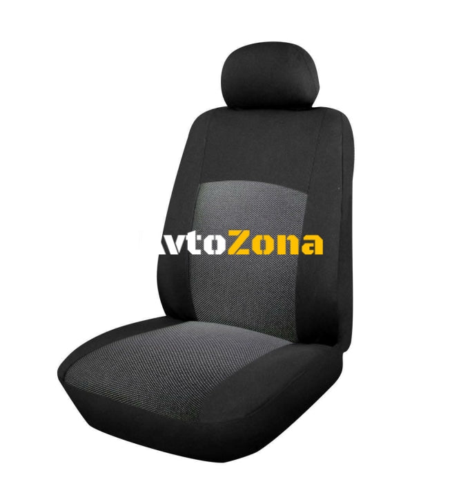 Универсална Авто тапицерия калъфи за седалки пълен комплект 9 части сиво-черно - Avtozona