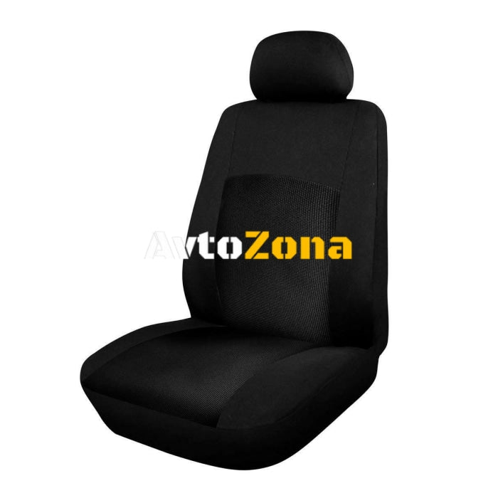 Универсална Авто тапицерия,калъфи за седалки пълен комплект за автомобил,9 части Черно - Avtozona