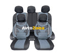 Универсална Авто Тапицерия Пълен Комплект Premium Еко Кожа и Текстил Сива Делима Задна Седалка 9 части - Avtozona
